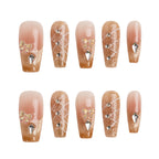 Crystal Blush Lattice Handmade Press on Nails