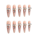 Blush Crystal Bloom Handmade Press on Nails