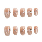 Blush Crystal Line Handmade Press on Nails