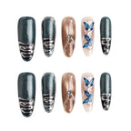 Azure Butterfly Handmade Press On Nails