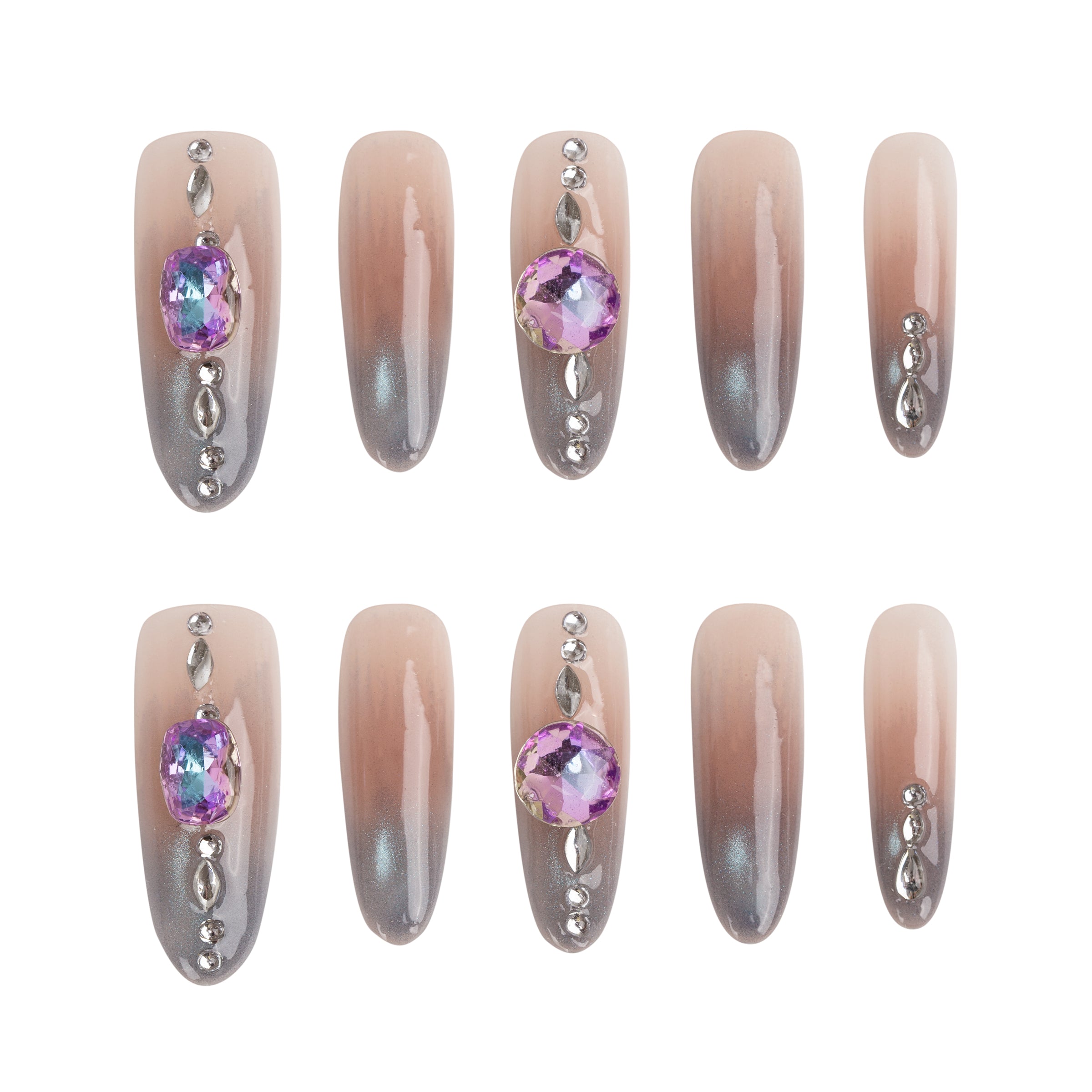 Twilight Crystal Handmade Press on Nails