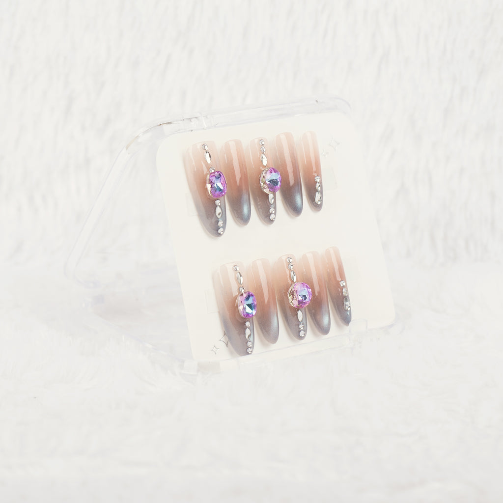Twilight Crystal Handmade Press on Nails