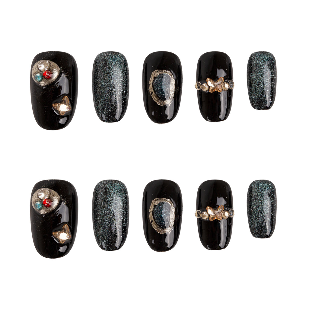 Midnight Cosmos Handmade Press on Nails