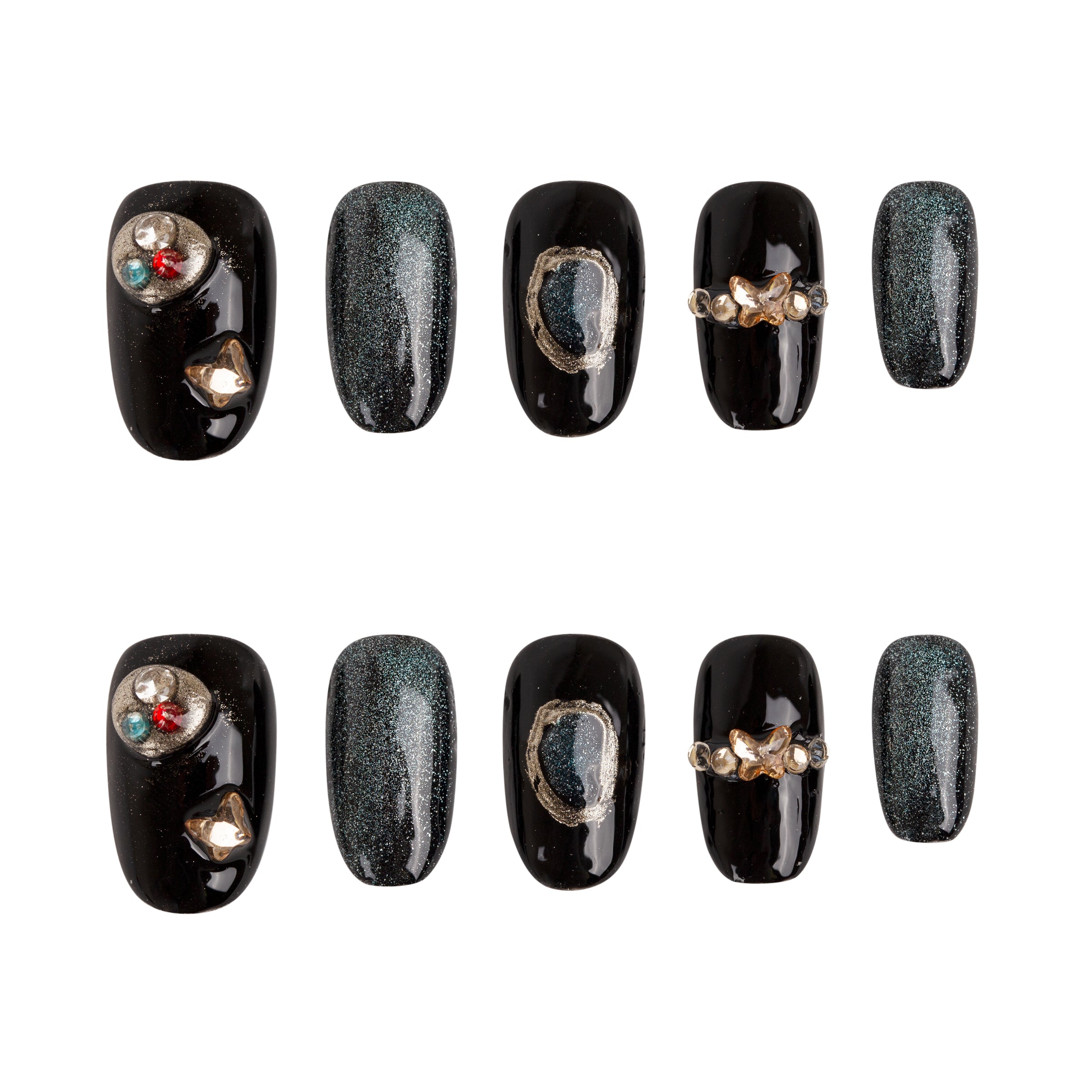 Midnight Cosmos Handmade Press on Nails