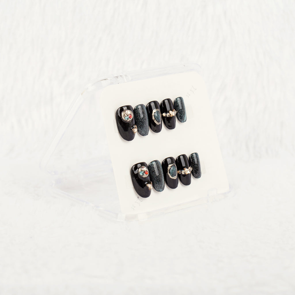 Midnight Cosmos Handmade Press on Nails