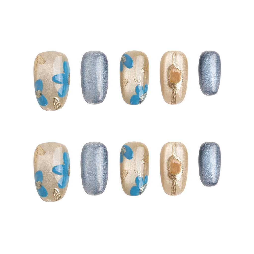 Coastal Bloom Handmade Press on Nails