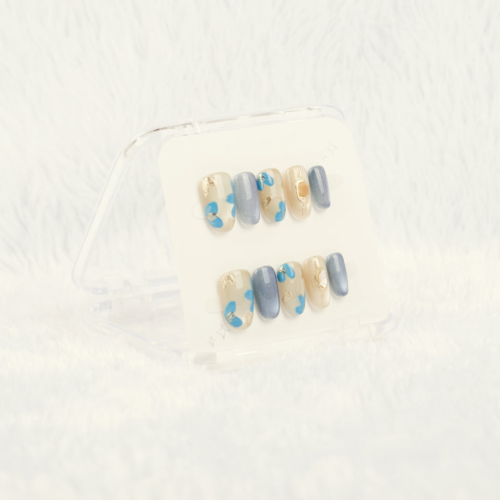 Coastal Bloom Handmade Press on Nails