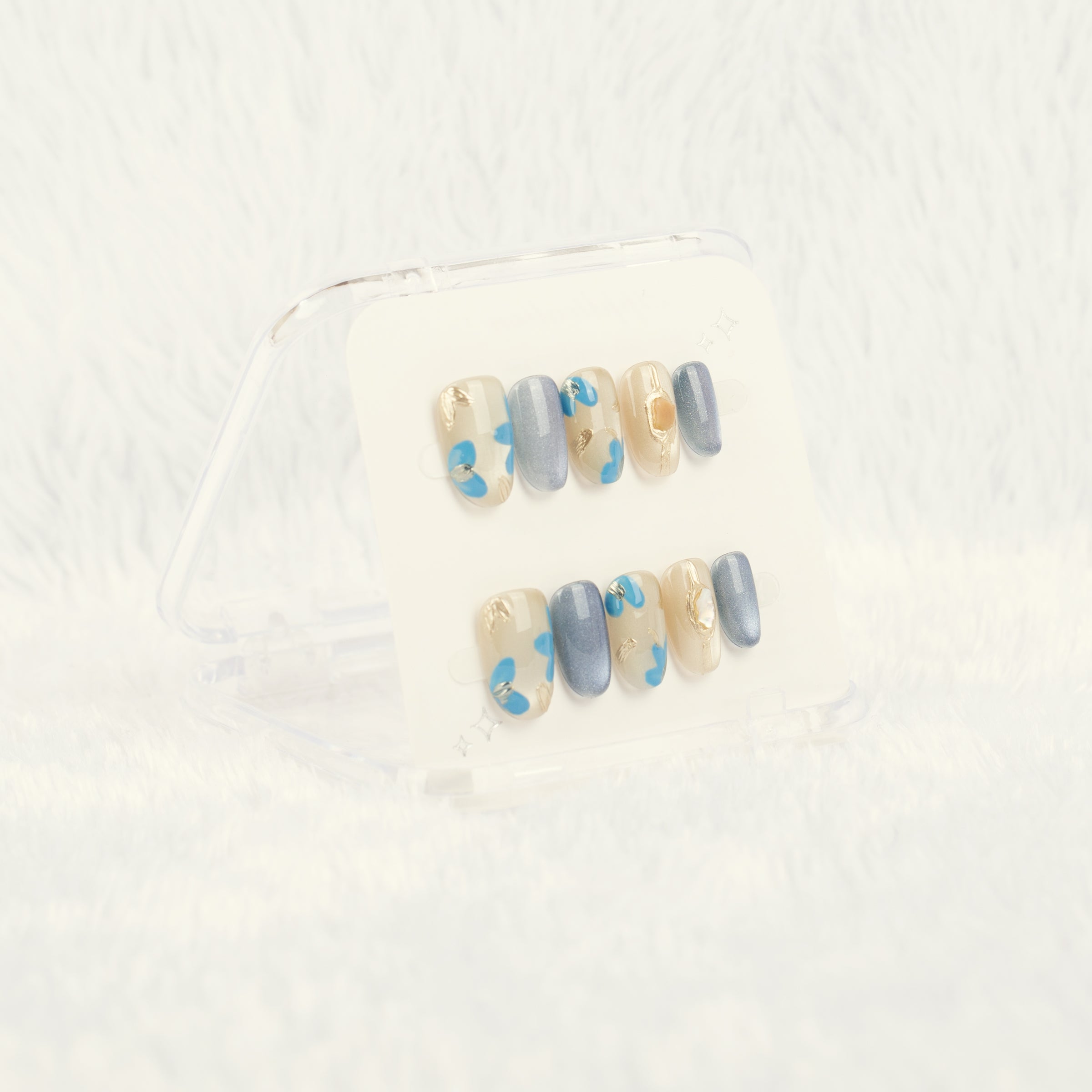 Coastal Bloom Handmade Press on Nails