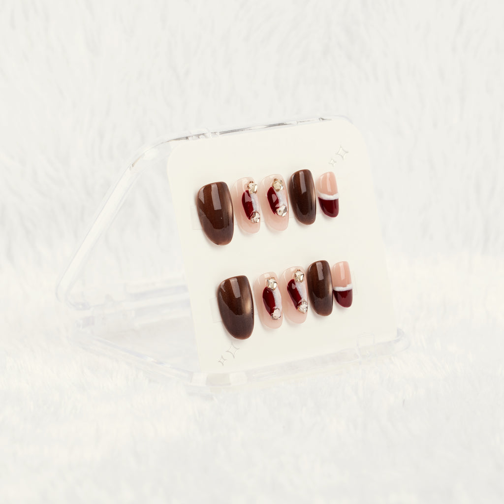 Noir Inlay Handmade Press on Nails