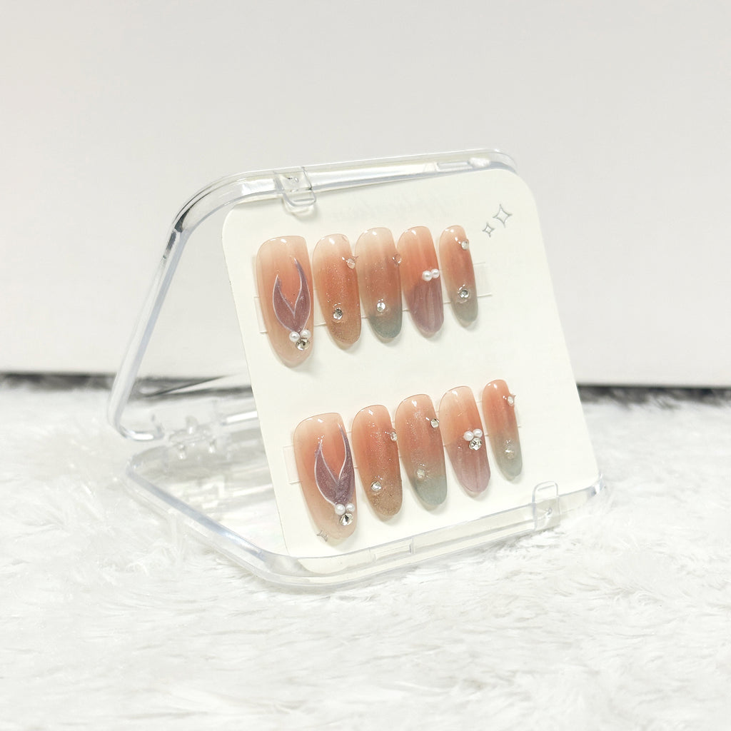 Mermaid Tail Shimmer Handmade Press on Nails