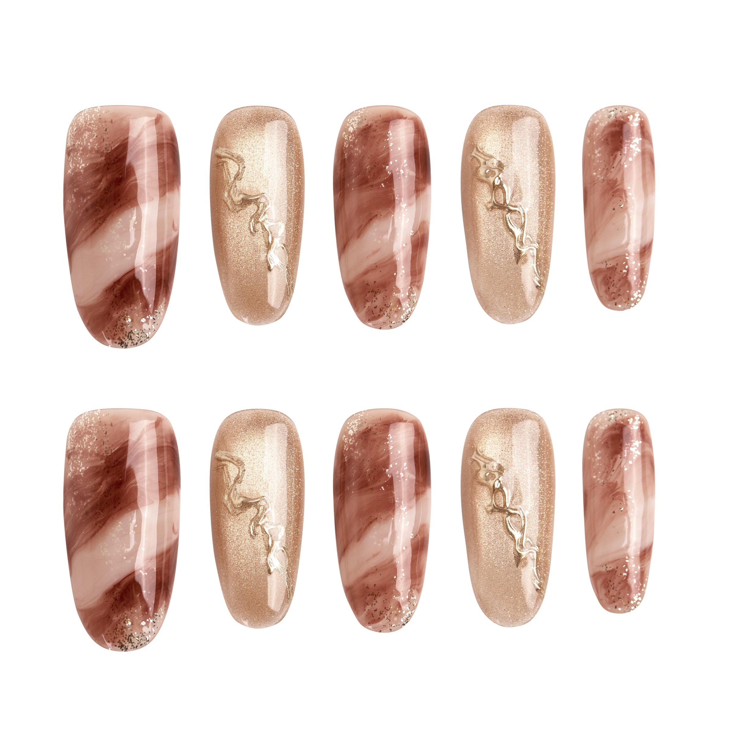 Blush Marble Handmade Press on Nails
