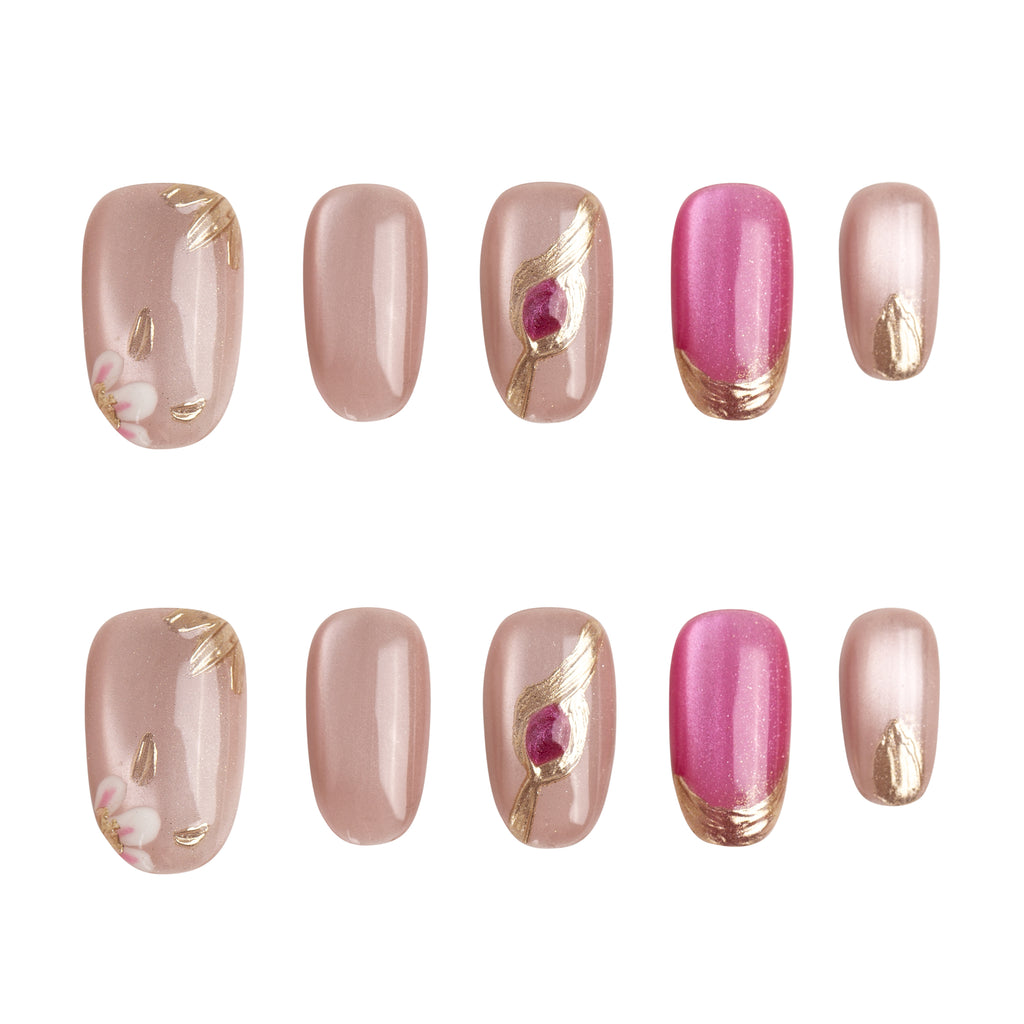 Velour Petal Glow Handmade Press on Nails