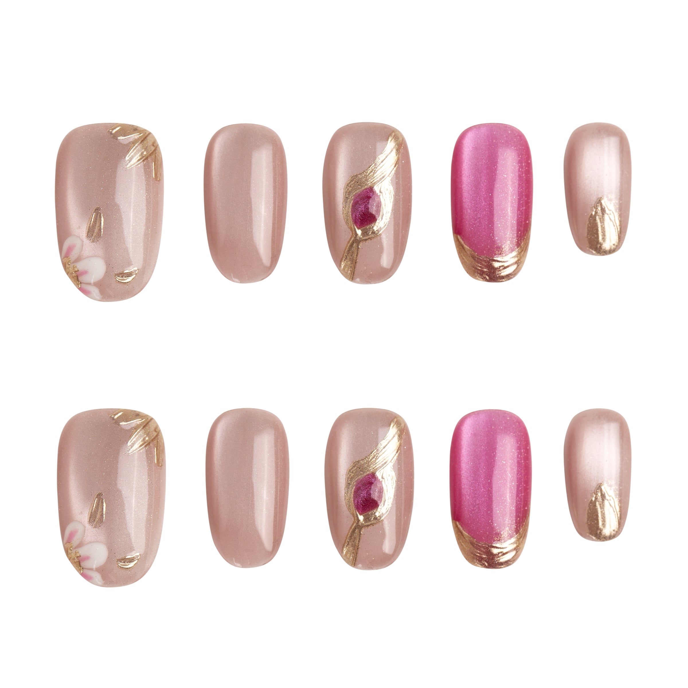 Velour Petal Glow Handmade Press on Nails