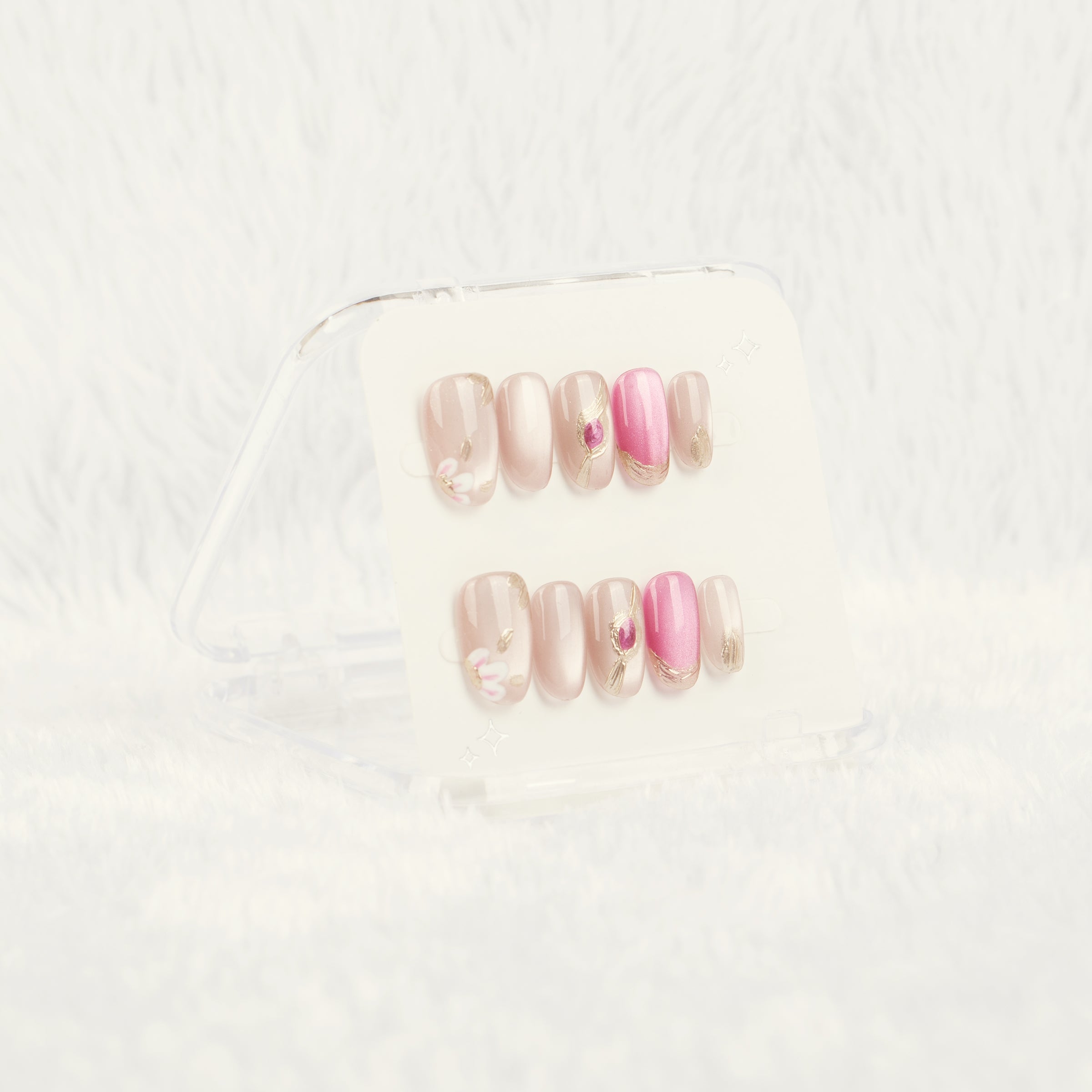 Velour Petal Glow Handmade Press on Nails