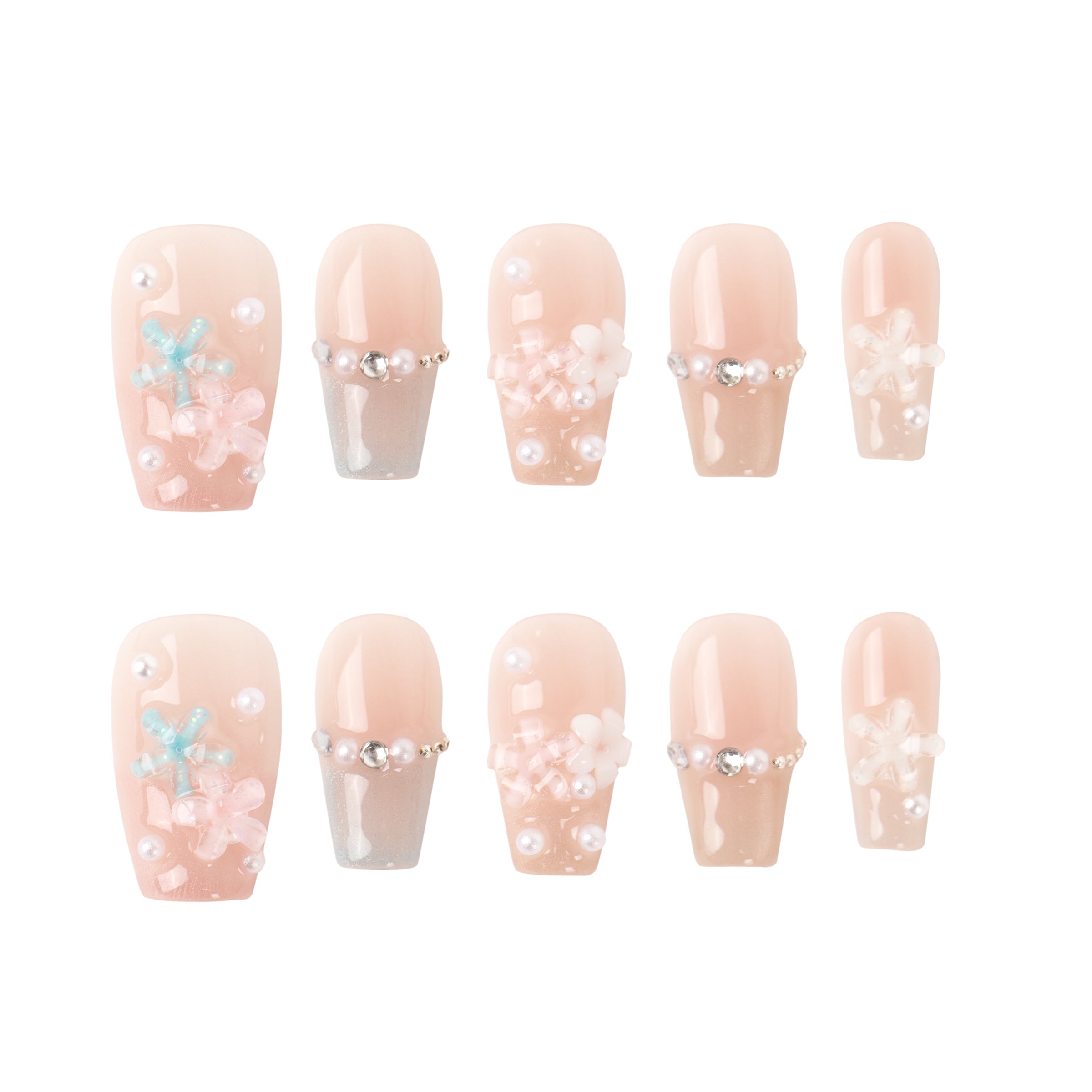 Pastel Garden Handmade Press on Nails