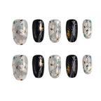 Noir Opal Fleur Handmade Press on Nails