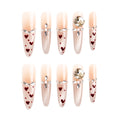 Crystal Hearts Handmade Press on Nails