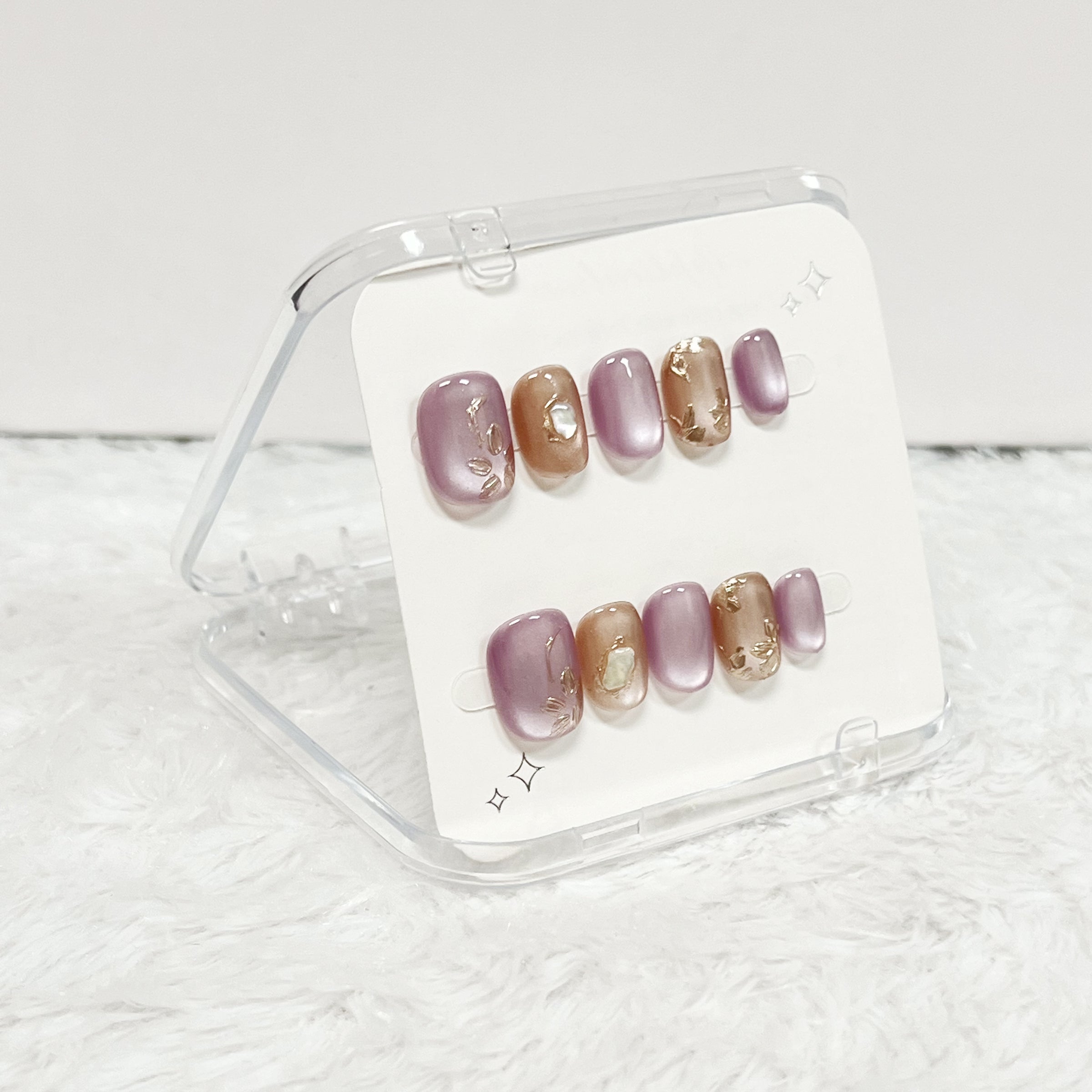 Gilded Petal Whisper Handmade Press on Nails