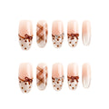 Cocoa Mocha Bow Handmade Press on Nails