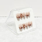 Cocoa Mocha Bow Handmade Press on Nails