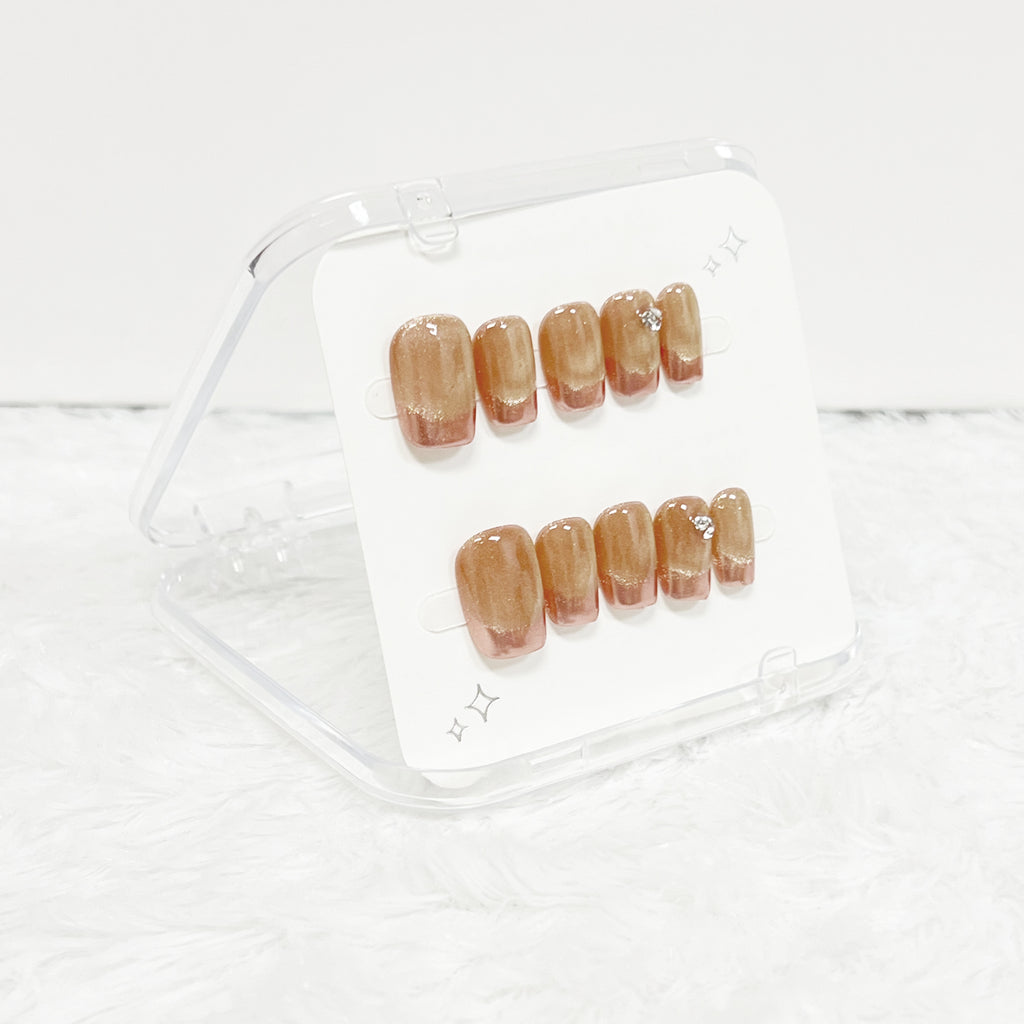 Blush Gilded Handmade Press on Nails