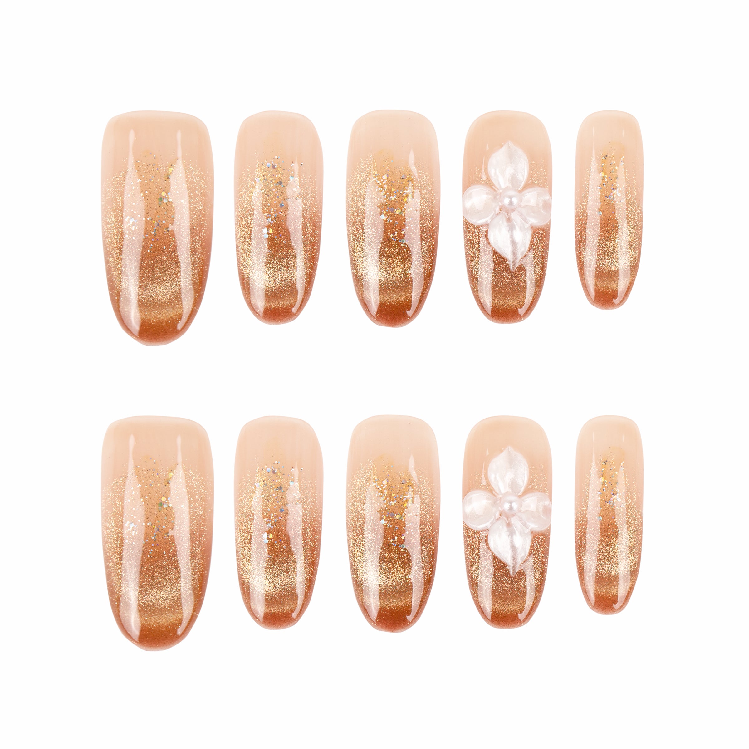 Golden Daisy Handmade Press on Nails