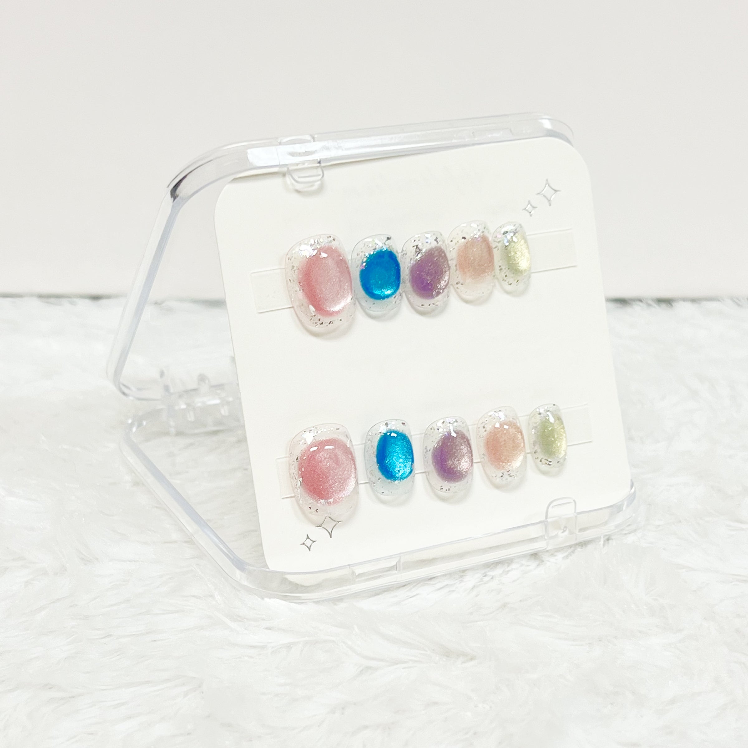 Aurora Pastel Veil Handmade Press on Nails