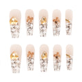 Caramel Latte Sprinkle Handmade Press On Nails