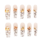 Caramel Latte Sprinkle Handmade Press On Nails