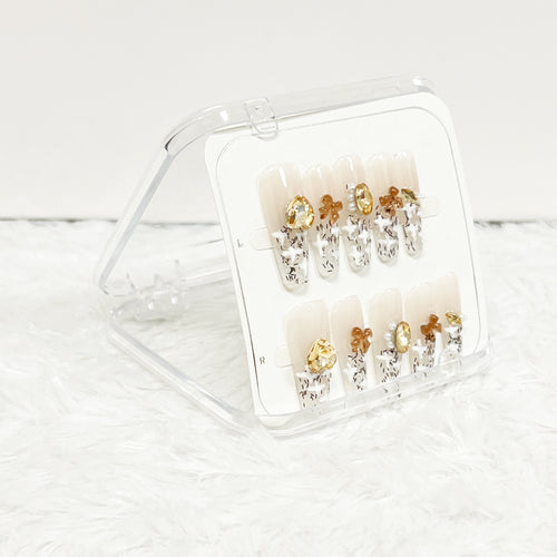 Caramel Latte Sprinkle Handmade Press On Nails