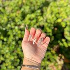 Crystal Hearts Handmade Press on Nails