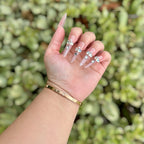 Blush Crystal Bloom Handmade Press on Nails