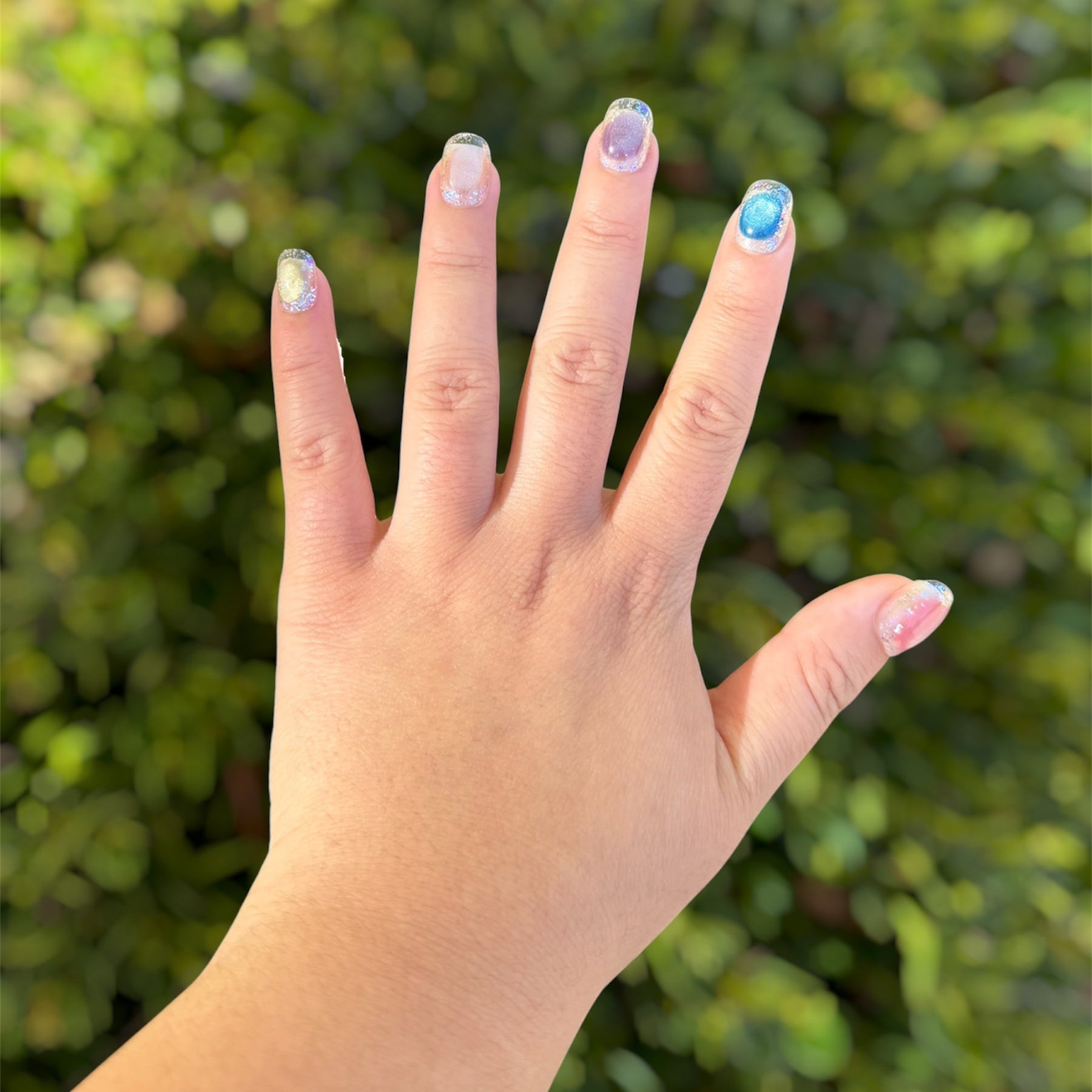 Aurora Pastel Veil Handmade Press on Nails