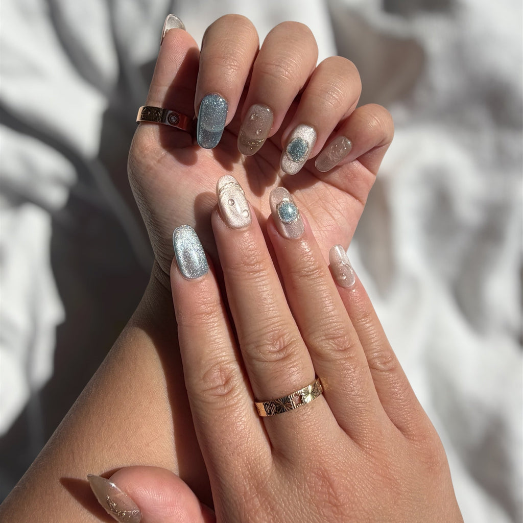 Celestial Dew Embrace Handmade Press on Nails