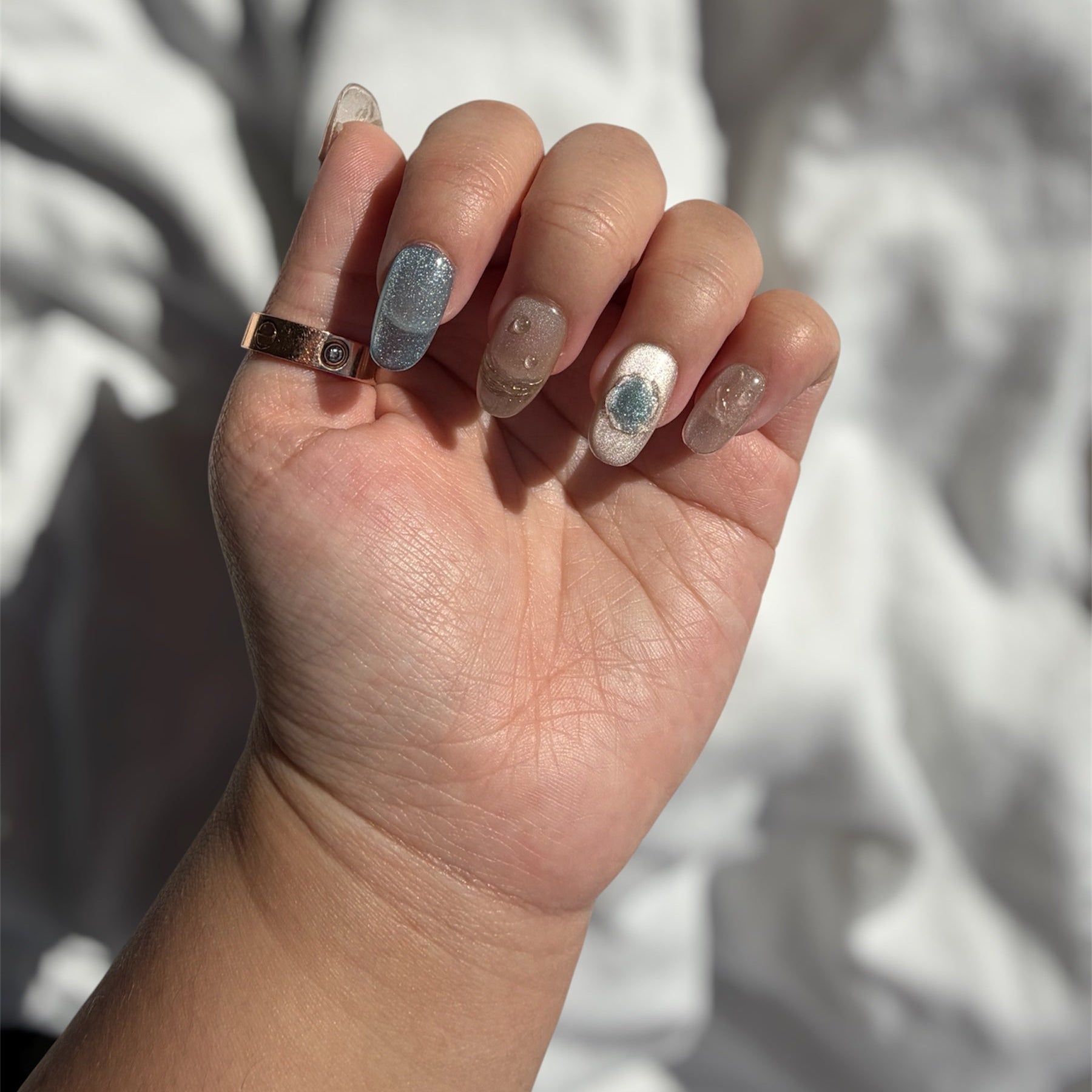 Celestial Dew Embrace Handmade Press on Nails