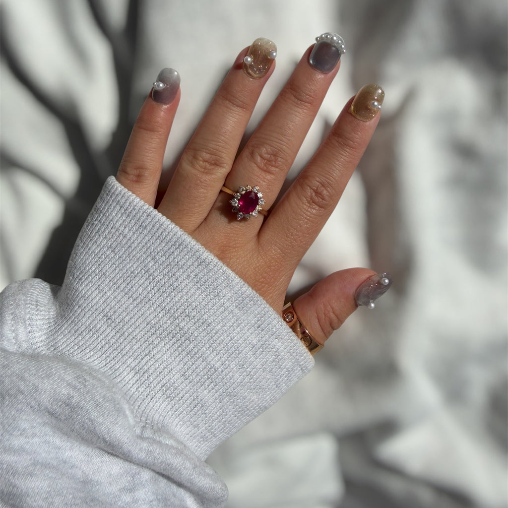 Champagne Opal Veil Handmade Press on Nails