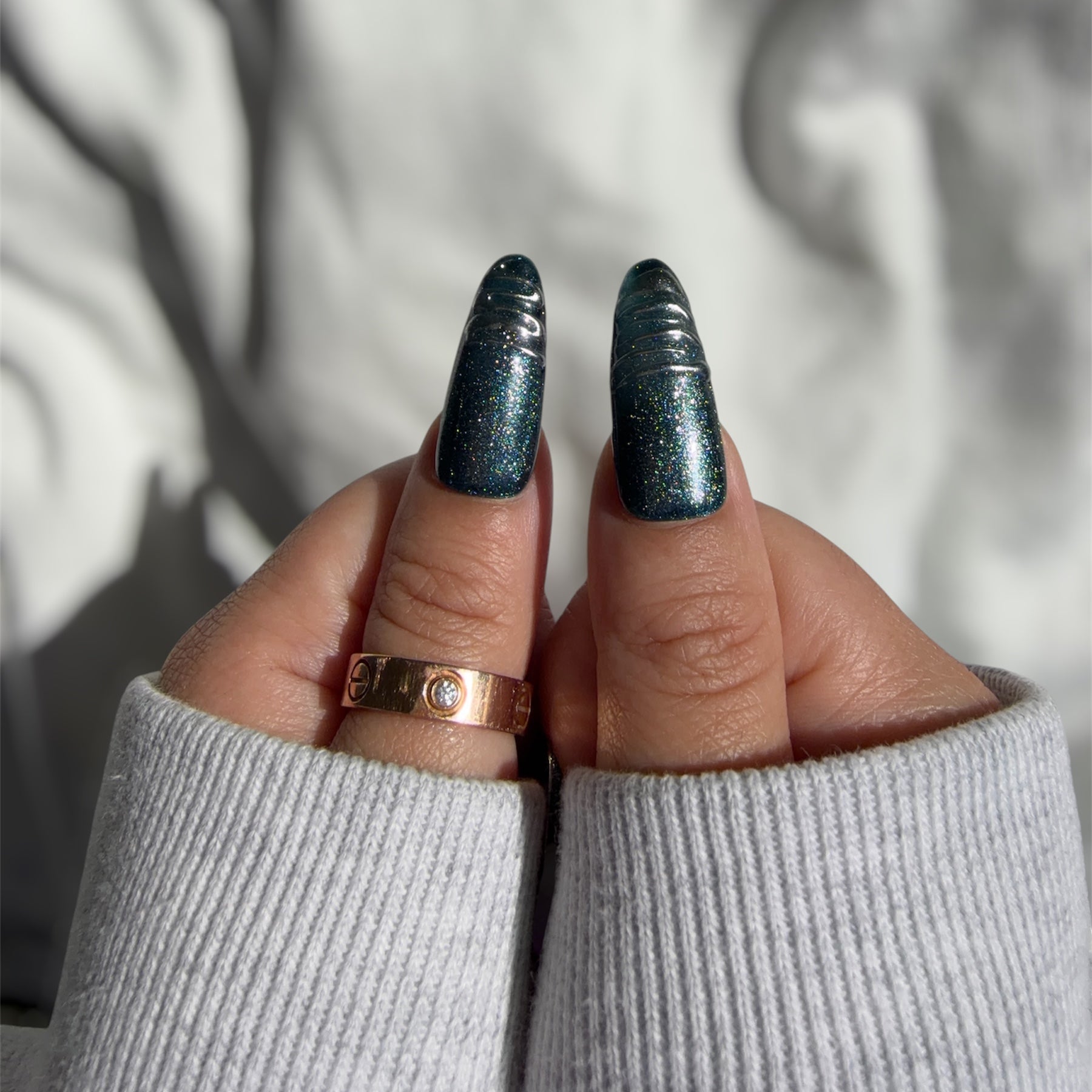 Azure Butterfly Handmade Press On Nails